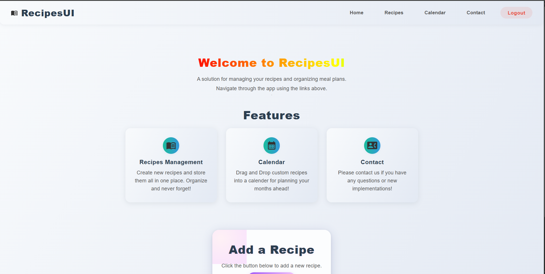 RecipeUI App